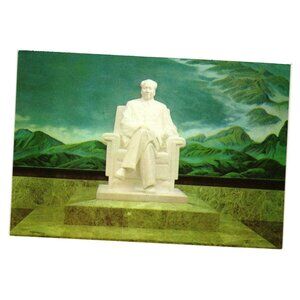 Chairman Mao Statue Photograph Backdrop Mountains Fine Art Postcard Ideal Item